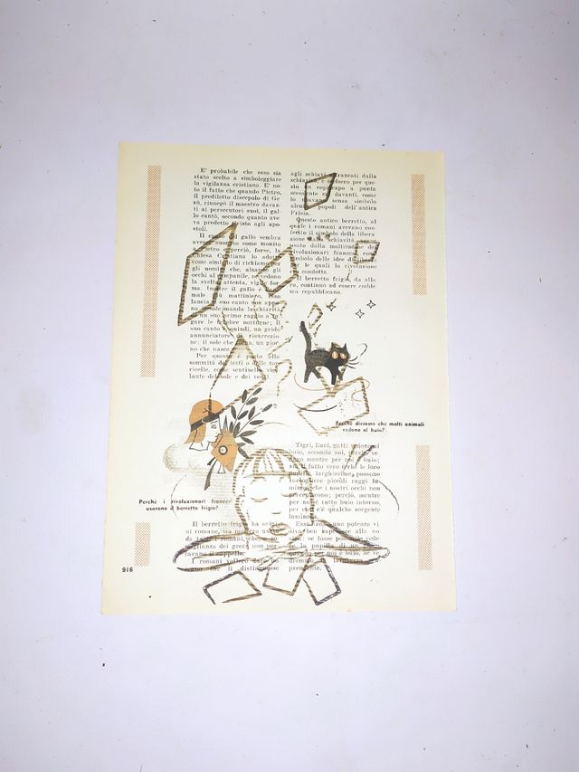 Stampa su libro antico artista italiana