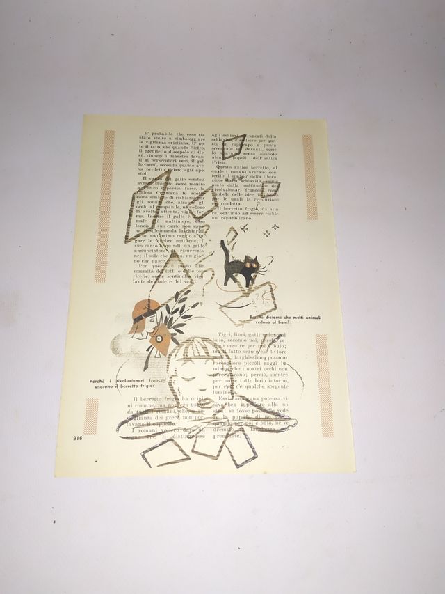 Stampa su libro antico artista italiana