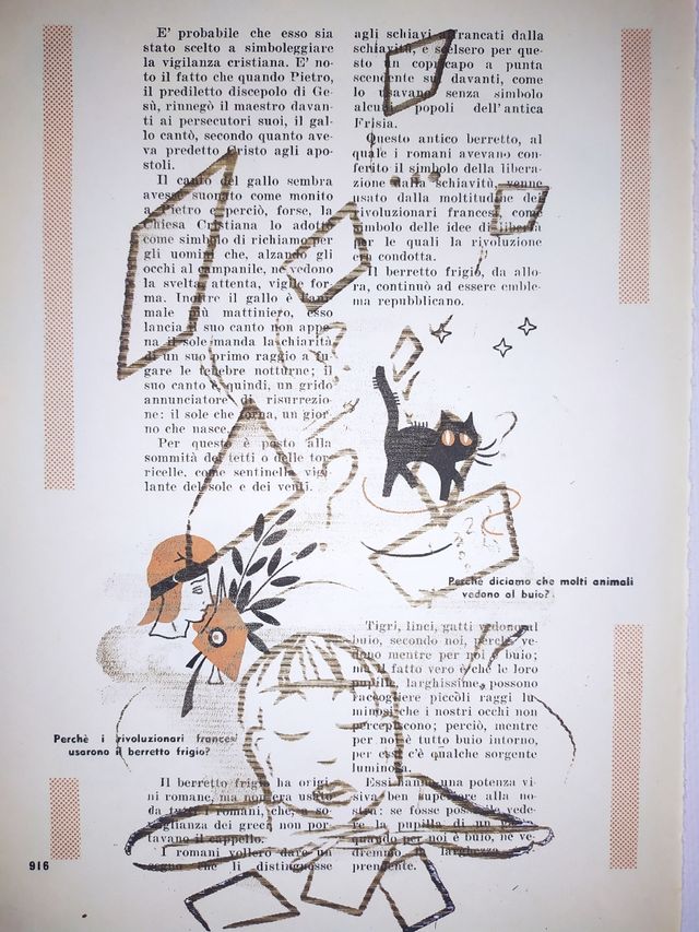 Stampa su libro antico artista italiana