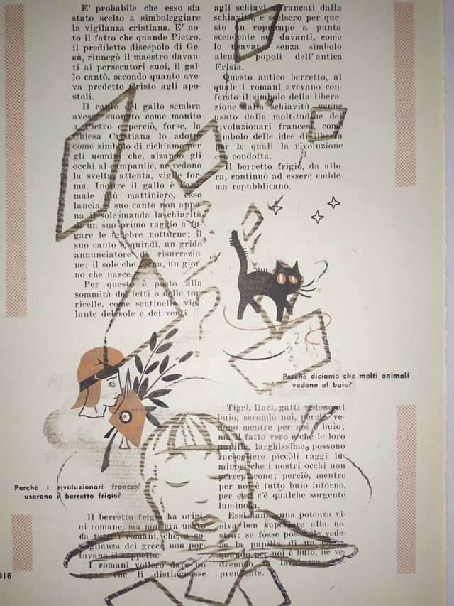 Stampa su libro antico artista italiana