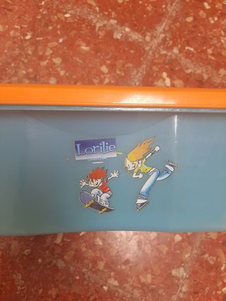 Caja de almacenaje con ruedas y tapa de plástico