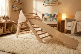 NUEVO Parque montessori infantil 3 en 1 rampa arco
