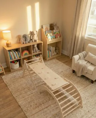 NUEVO Parque montessori infantil 3 en 1 rampa arco