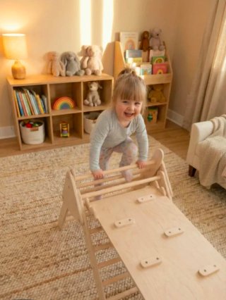 NUEVO Parque montessori infantil 3 en 1 rampa arco