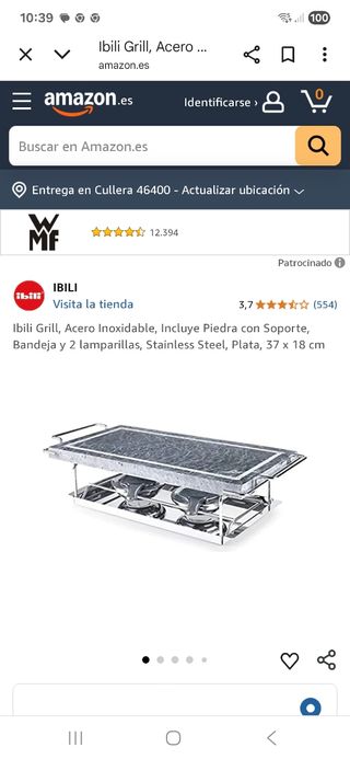 Parrilla Ibili Piedra Volcánica Acero Inoxidable