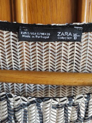 Blusa Zara Geometría Beige