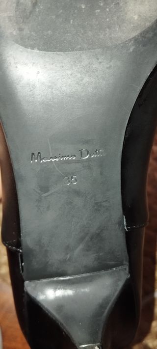 Botín Negro Tacon Bajo Punta Fina