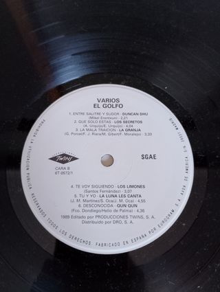 Vinile di successi originali El Golfo 24