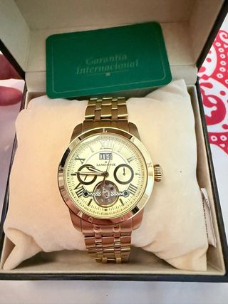 Reloj Lanscotte Automático Chapado Oro 18k Hombre
