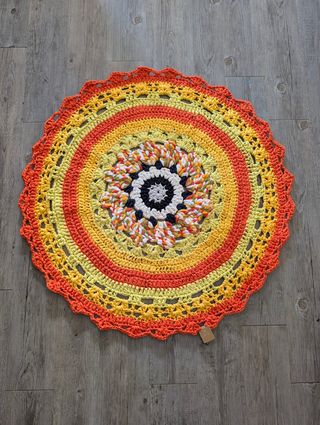 Alfombra redonda crochet 105 cm