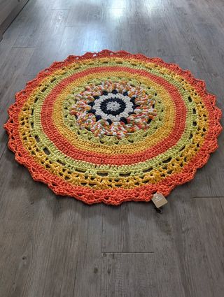 Alfombra redonda crochet 105 cm