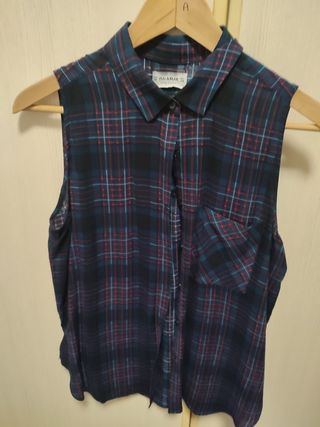 Camisa cuadros Pull & Bear sin mangas M/38