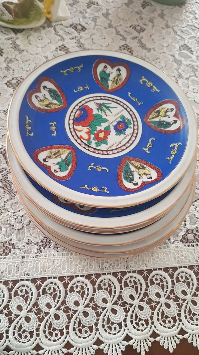 6 Piatti Stile Cinese Blu