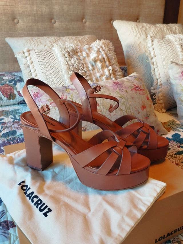 Sandalias Lola Cruz Piel Marrón Talla 39