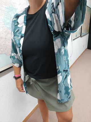 Kimono floral verde talla 40
