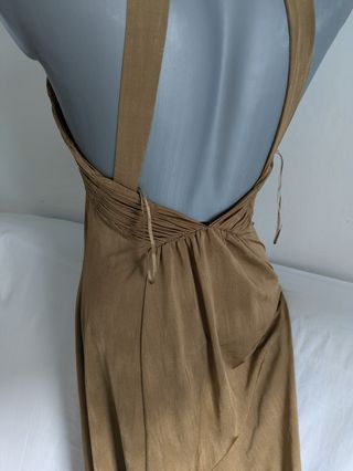 Vestido Zara Dorado Fruncido Fiesta