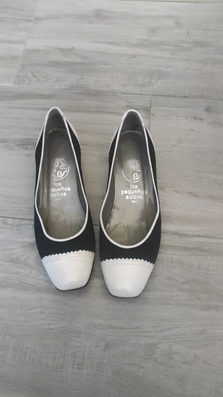Zapatos Los Pequeños Suizos Talla 37 Negro y blanc