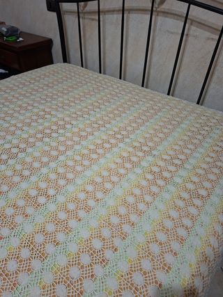 Copriletto uncinetto vintage matrimoniale