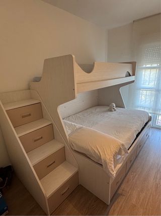 Litera de cama de matrimonio  y cama individual