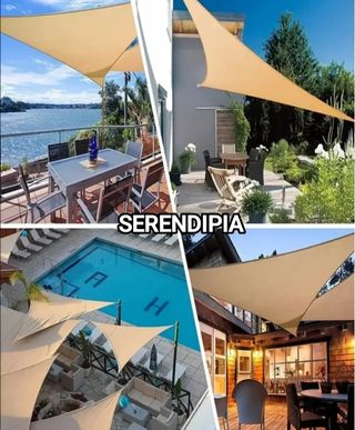 2 TOLDOS VELA TRIANGULARES IMPERMEABLES 3X3X3