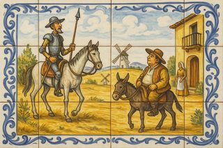 Azulejo de Toledo con Don Quijote