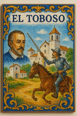 Azulejo de Toledo con Don Quijote