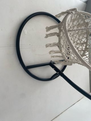 Sillón Colgante Macramé Beige y Negro