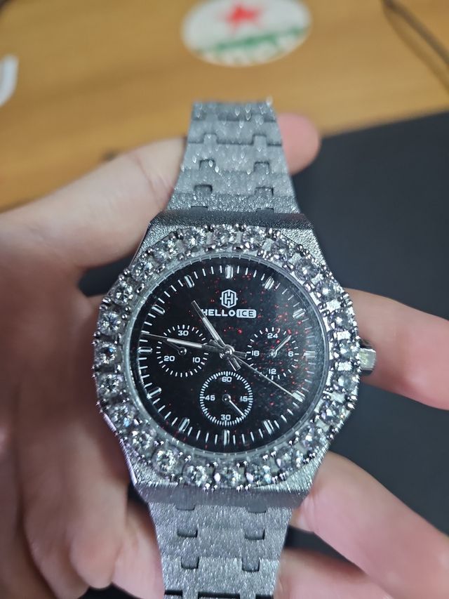 Orologio Helloice Uomo Argento Nero