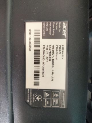 Monitor Acer Negro.