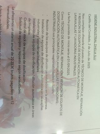 Técnico montaje y reparación