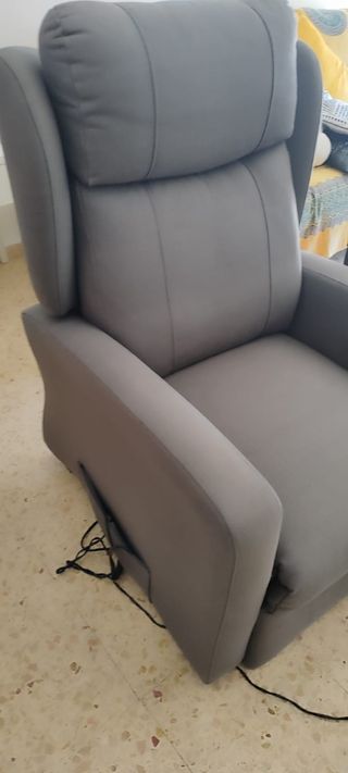 Sillón Eléctrico Cuero Sintético Gris
