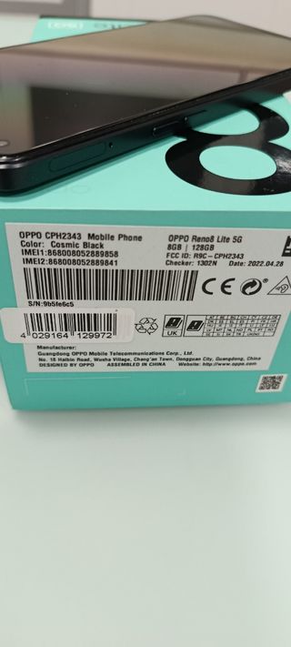 OPPO Reno 8 Lite 5G Negro
