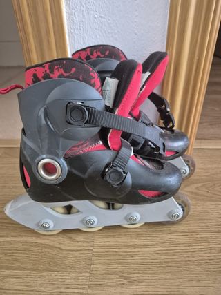 Patines Oxelo negros y rojos talla 30-32
