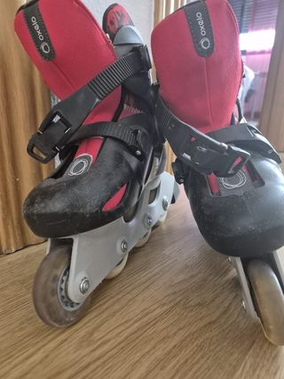 Patines Oxelo negros y rojos talla 30-32