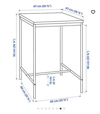 Mesa Trotten alta con ruedas de Ikea 