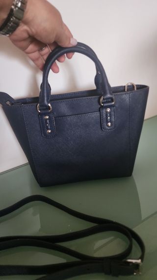Bolso Michael Kors Piel Azul y Plateado Nuevo