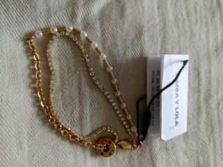 Pulsera doble Bimba y Lola dorada y multicolor