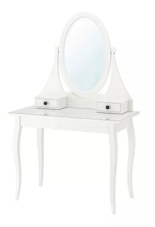 Tocador Blanco Ikea con Espejo Ovalado