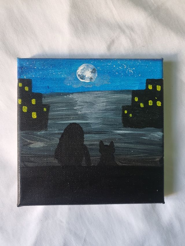 Cuadro Acrílico Luna Nueva. Tamaño pequeño.