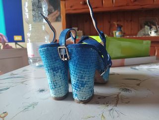 Sandali donna tacco blu taglia 36