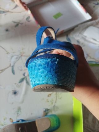 Sandali donna tacco blu taglia 36