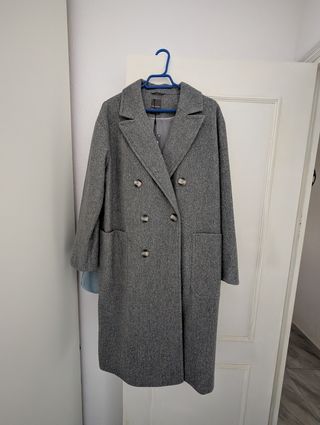 Abrigo largo gris señora