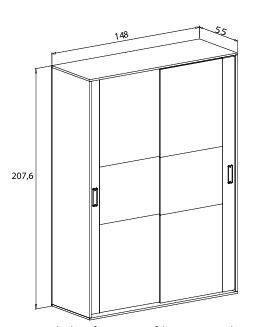 Armario 2 puertas corredizo Donald