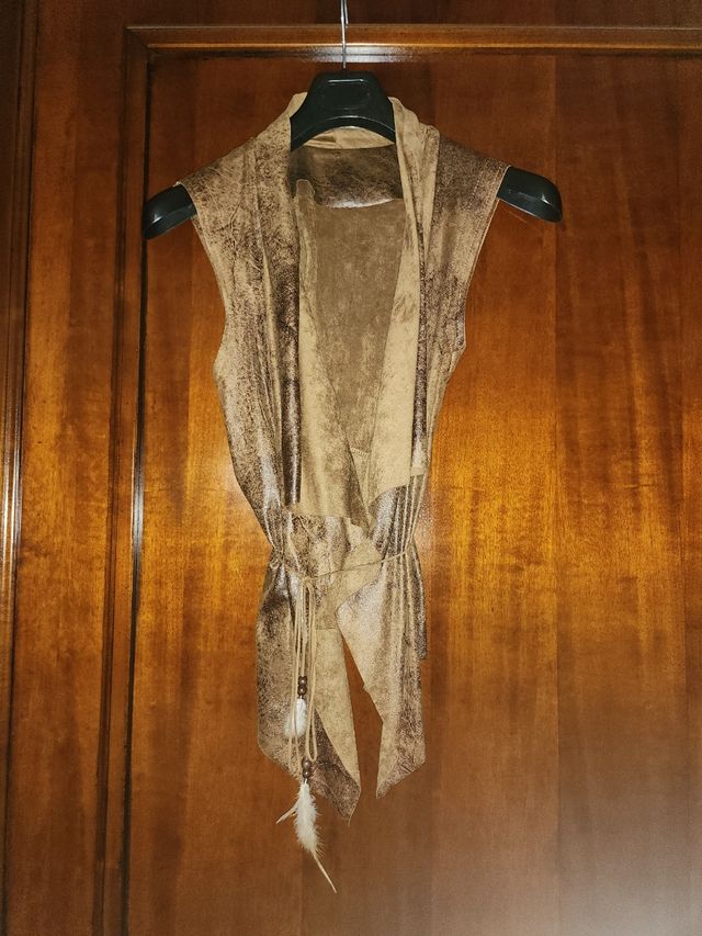 Gilet donna beige/marrone