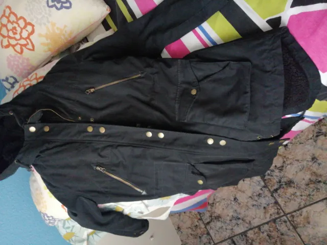 Parka Negra Volcom Talla S Mujer