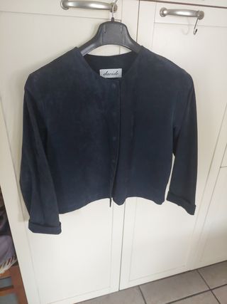 Giacchino Davide Pelle Camoscio Blu Tg. M