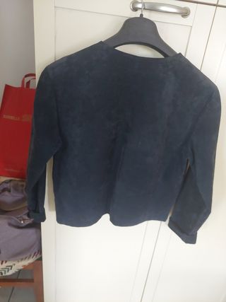 Giacchino Davide Pelle Camoscio Blu Tg. M