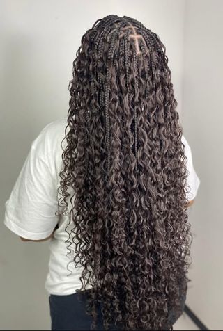 Trenzas Boho con extensiones rizadas