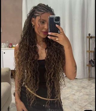 Trenzas Boho con extensiones rizadas