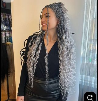 Trenzas Boho con extensiones rizadas